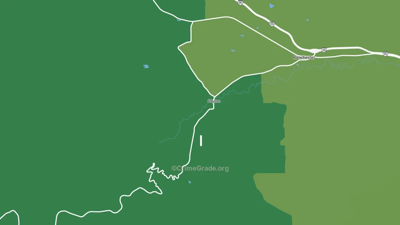 Dayton, WY Map of Assault Rates