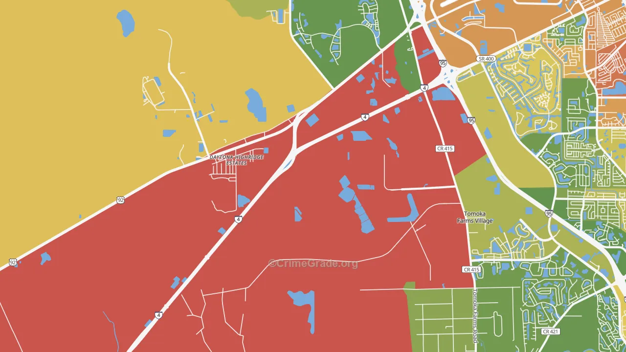 Daytona Highridge Estates, FL Map of Assault Rates