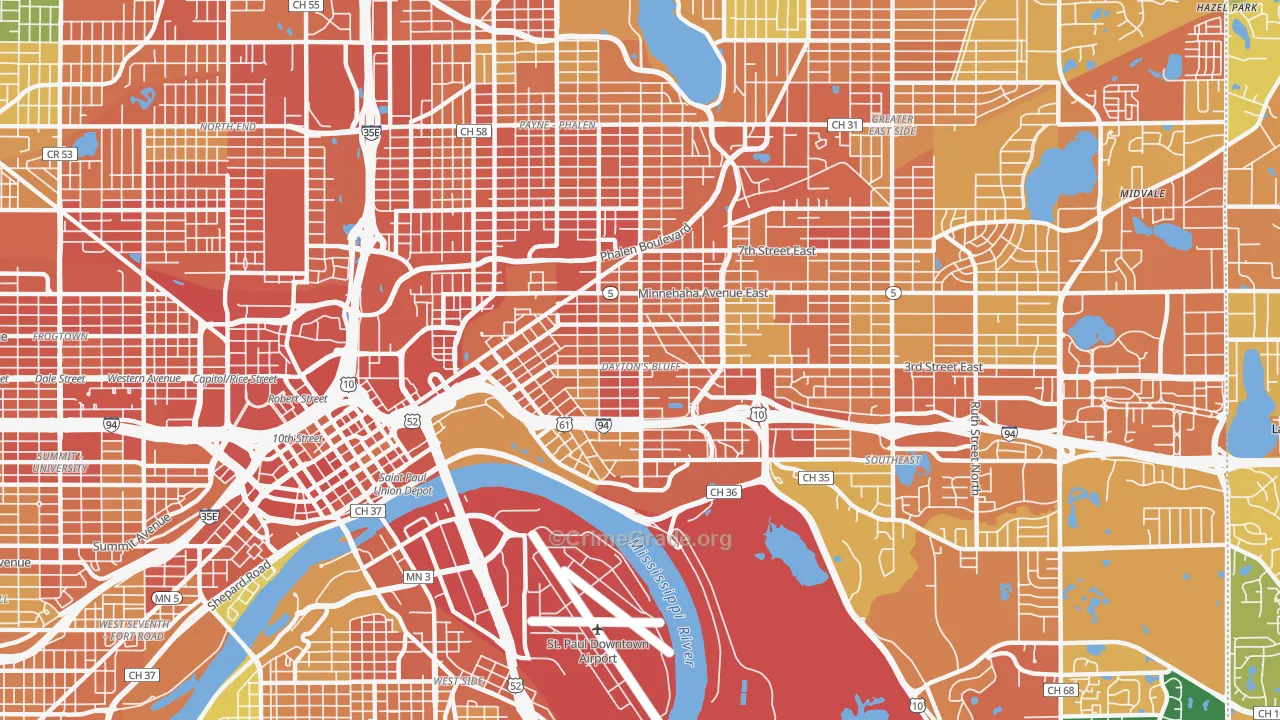 Dayton's Bluff, St. Paul, MN Map of Assault Rates