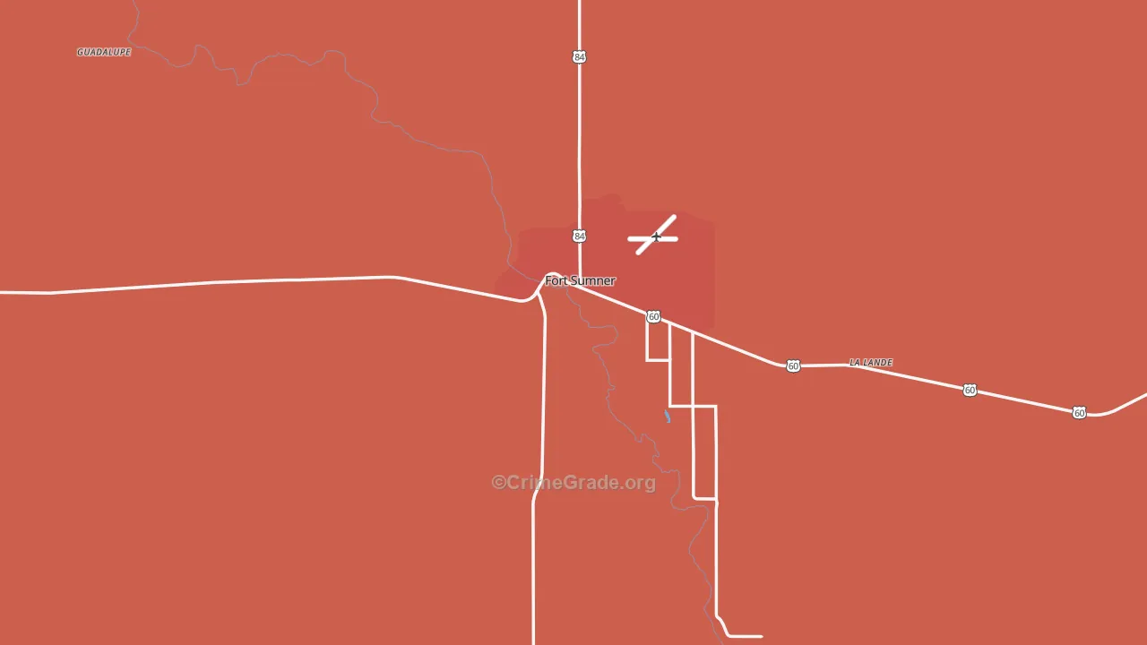 De Baca County, NM Map of Assault Rates