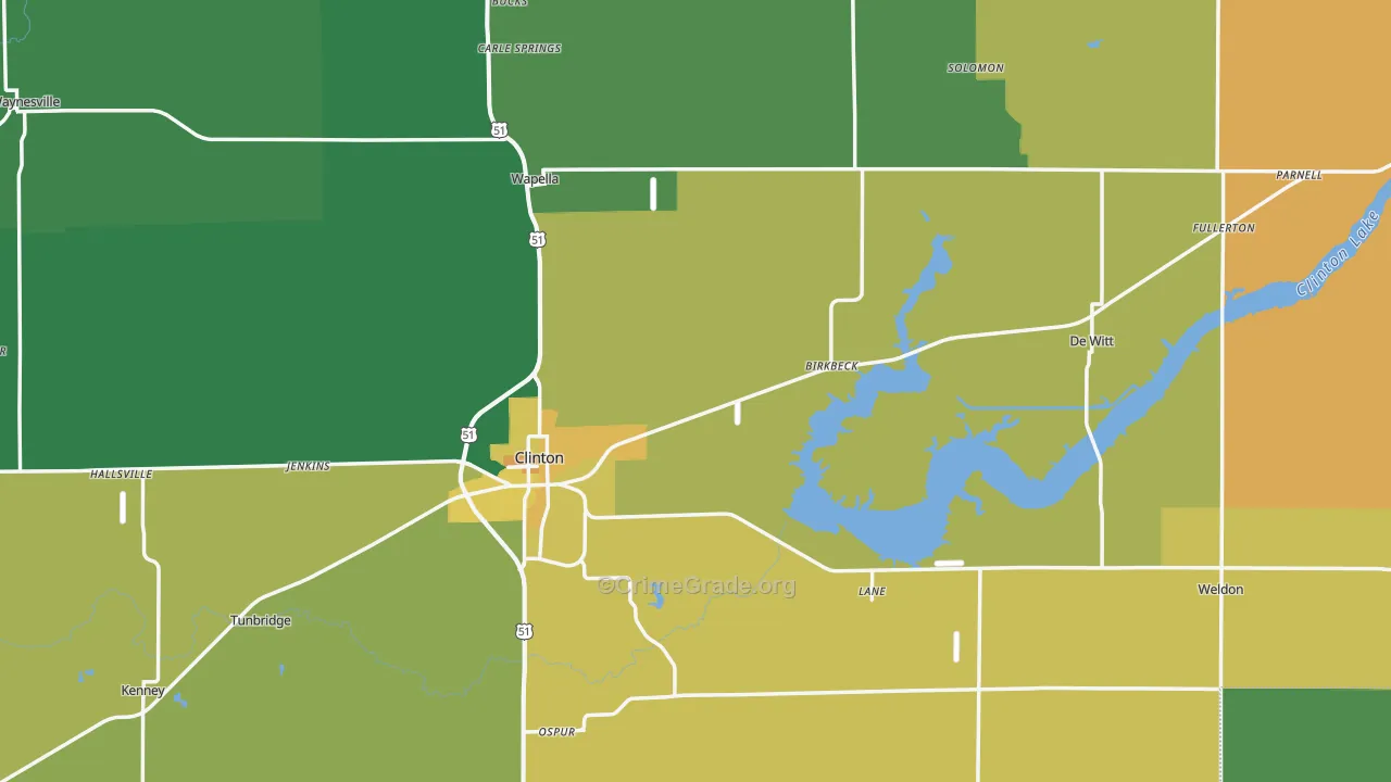 De Witt County, IL Map of Assault Rates