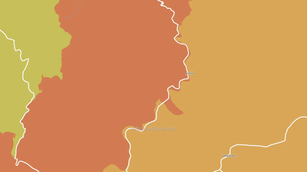 Deadwood, OR Map of Assault Rates