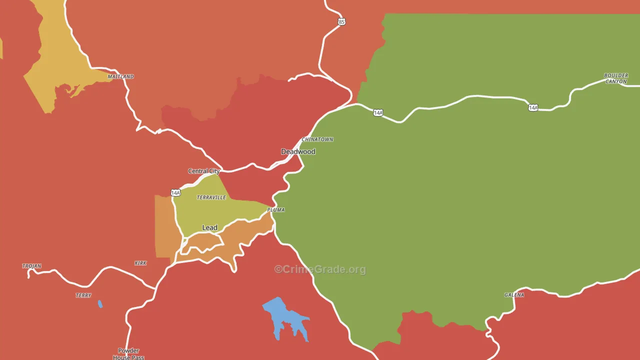 Deadwood, SD Map of Assault Rates