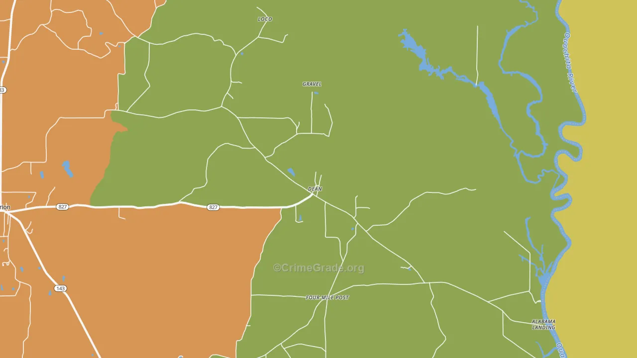 Dean, LA Map of Assault Rates