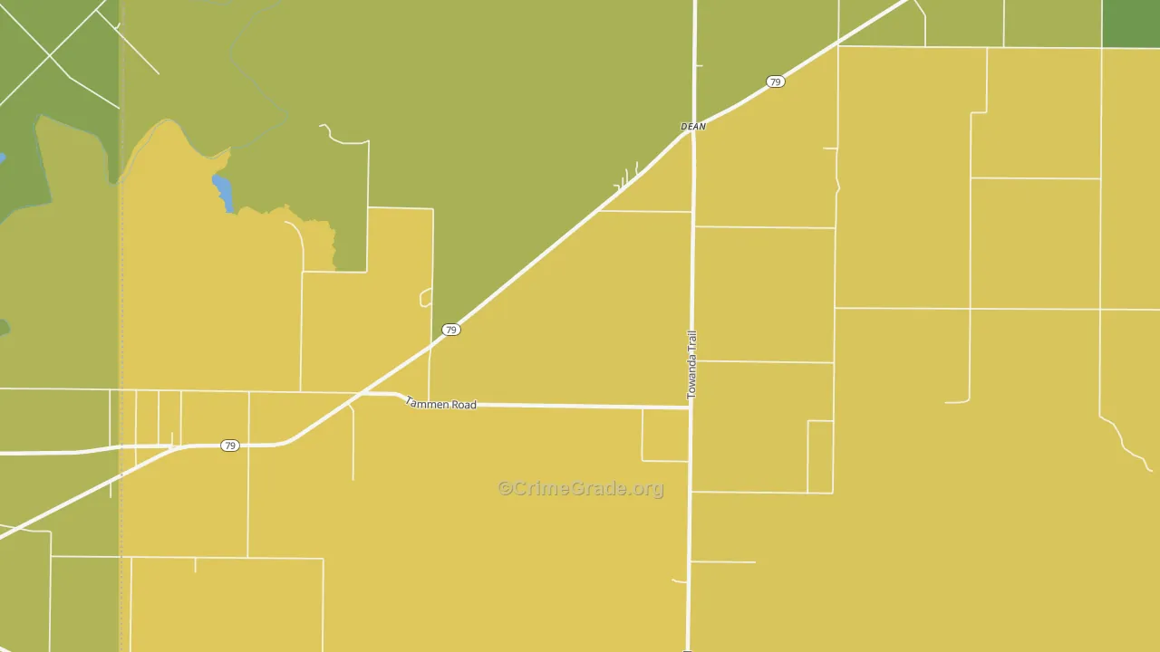 Dean, TX Map of Assault Rates