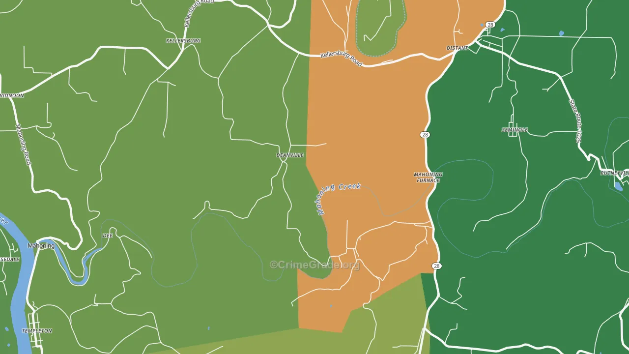 Deanville, PA Map of Assault Rates