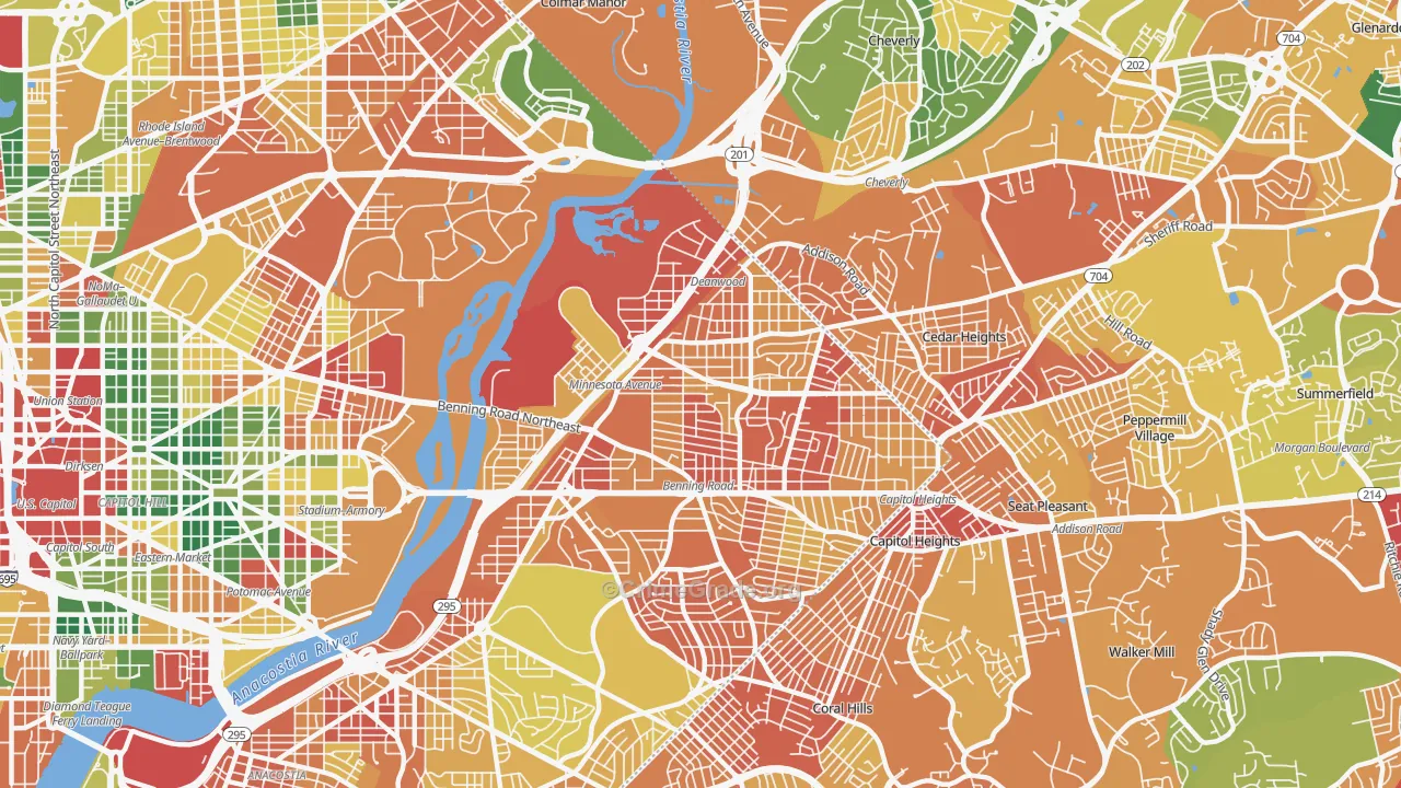 Deanwood, Washington, DC Map of Assault Rates