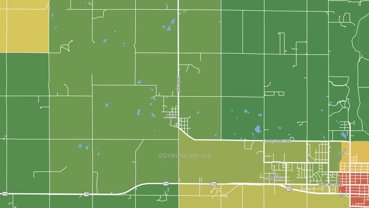 Dearing, KS Map of Assault Rates