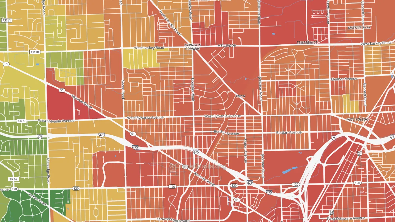 Deaveaux, Toledo, OH Map of Assault Rates