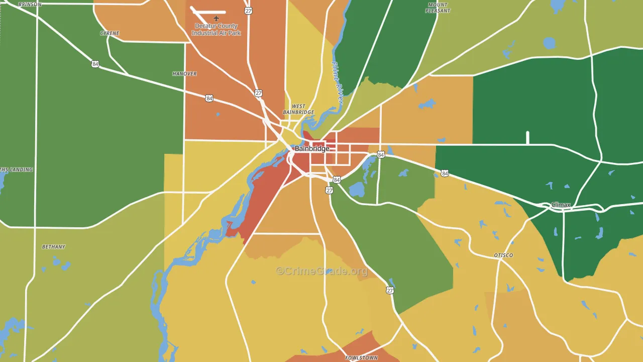 Decatur County, GA Map of Assault Rates