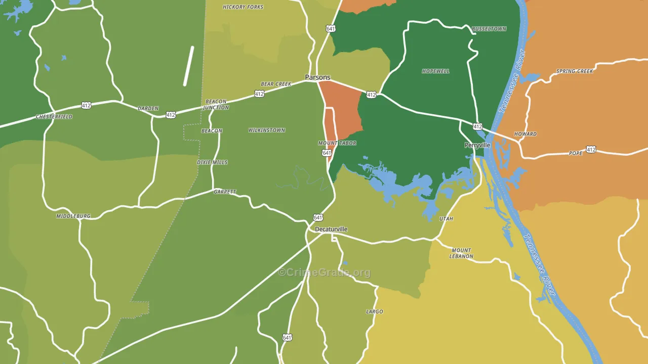 Decatur County, TN Map of Assault Rates