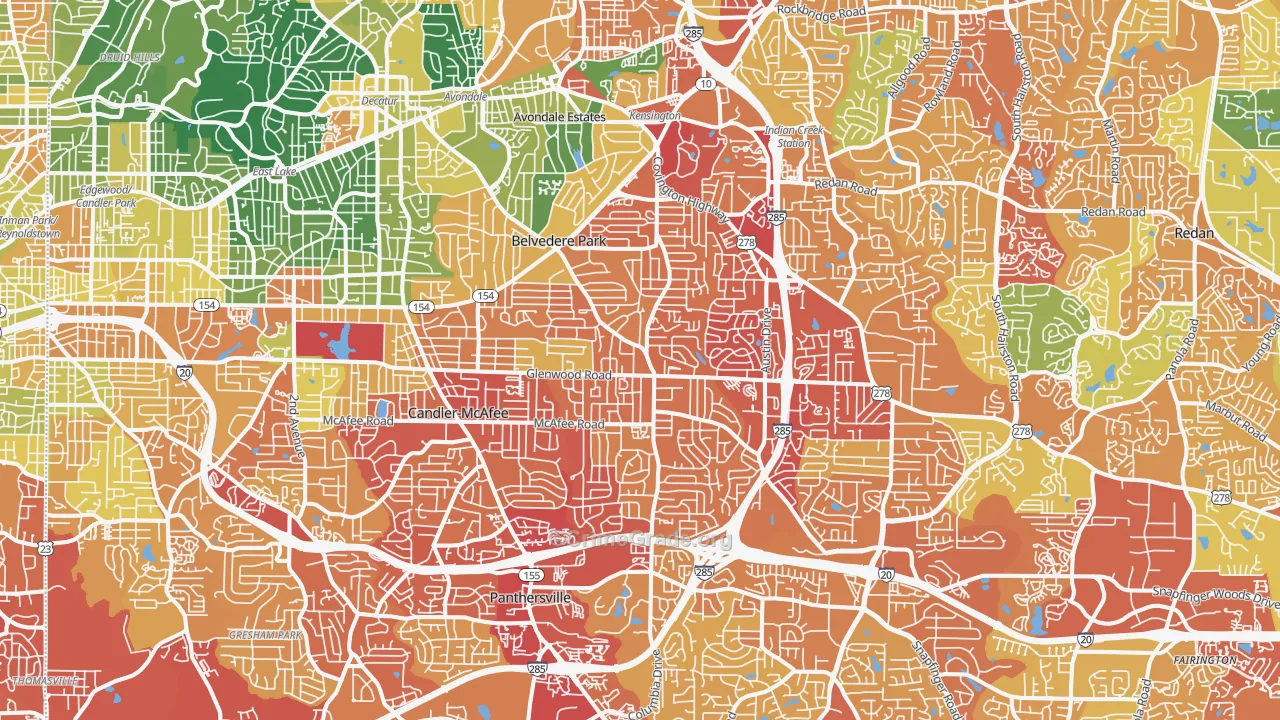 Decatur, GA Map of Assault Rates