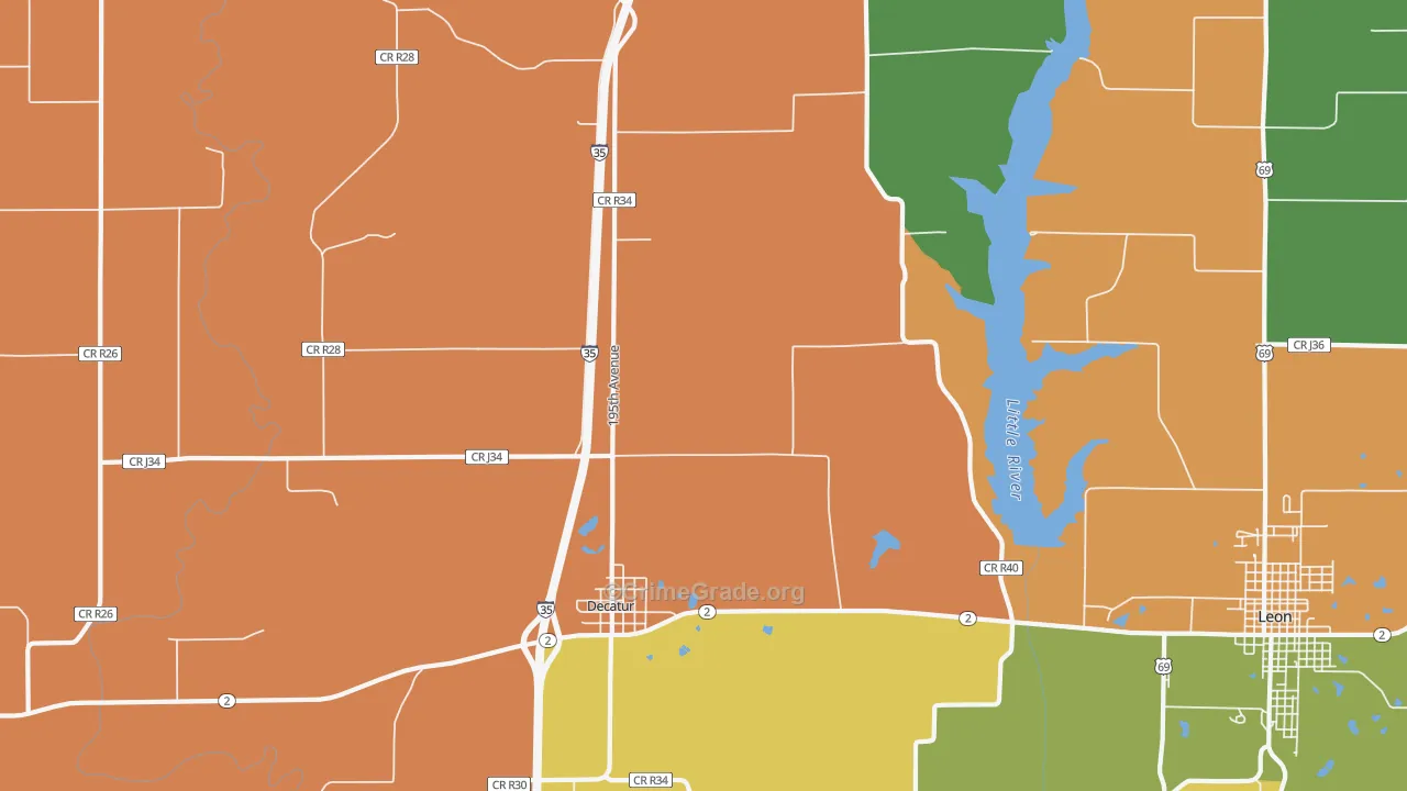 Decatur, IA Map of Assault Rates