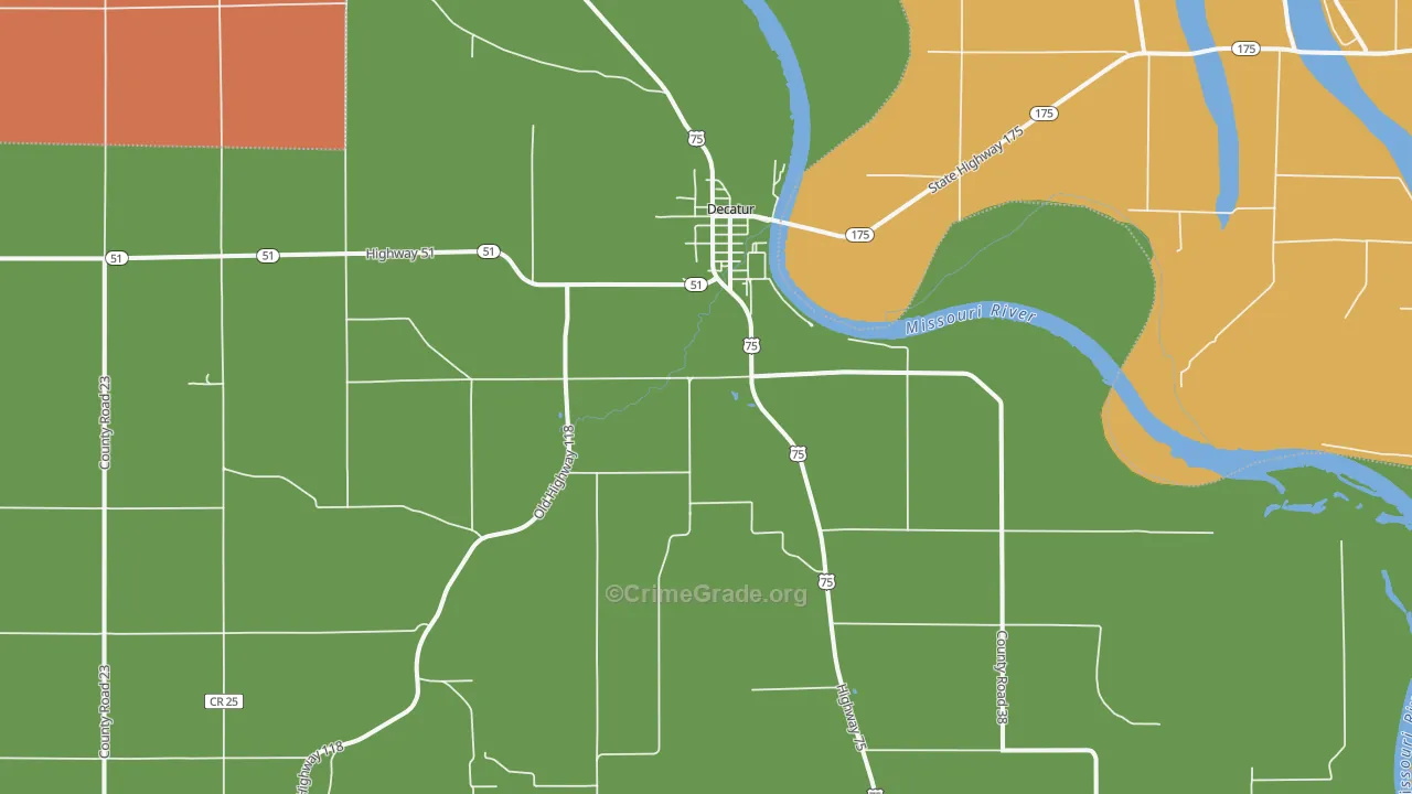 Decatur, NE Map of Assault Rates