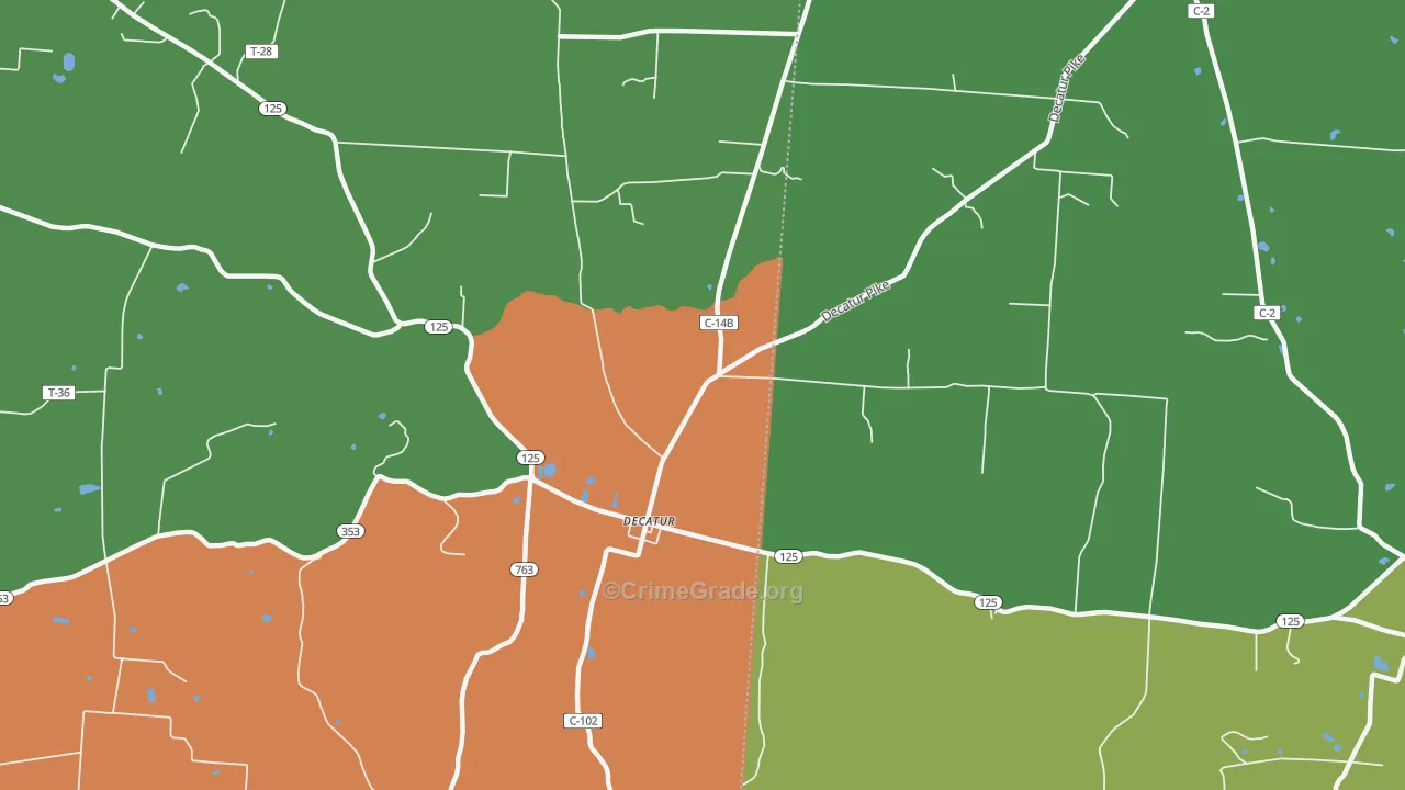 Decatur, OH Map of Assault Rates