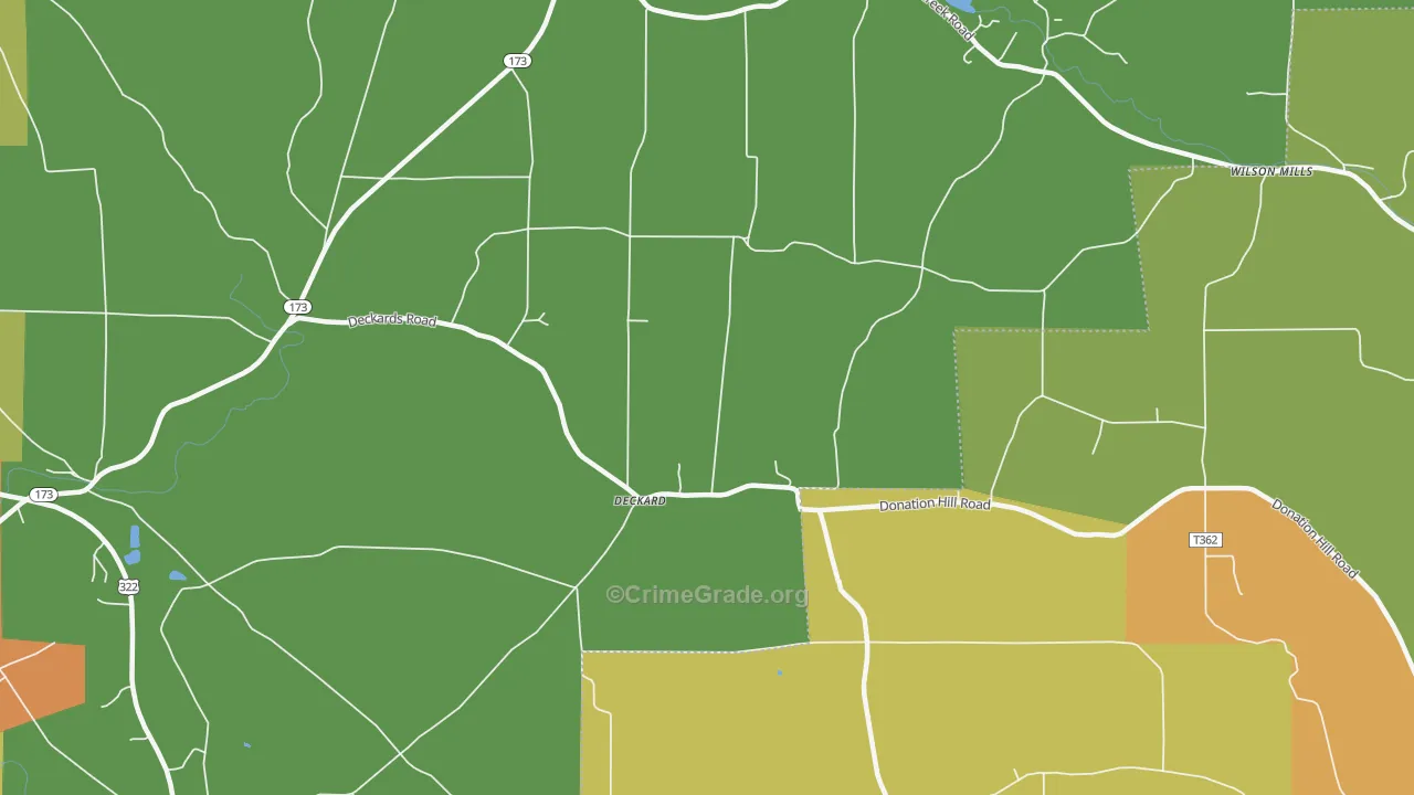 Deckard, PA Map of Assault Rates