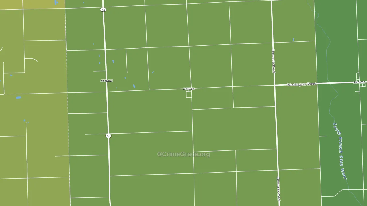 Decker, MI Map of Assault Rates