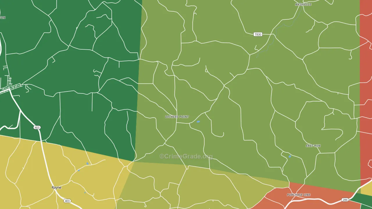 Deckers Point, PA Map of Assault Rates