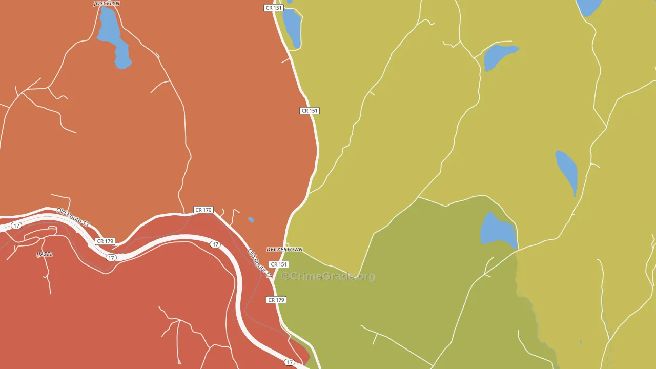 Deckertown, NY Map of Assault Rates
