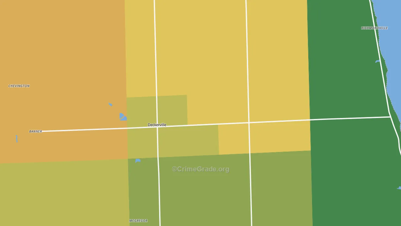 Deckerville, MI Map of Assault Rates
