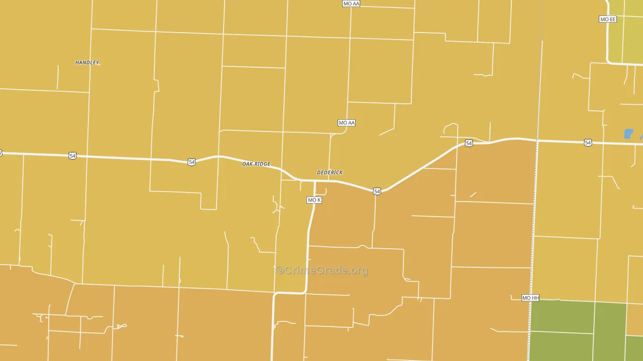 Dederick, MO Map of Assault Rates