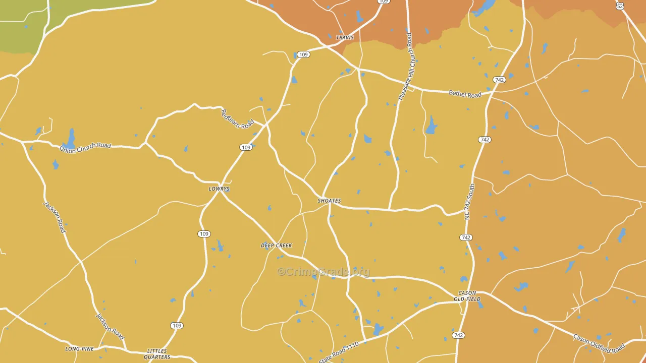 Deep Creek, NC Map of Assault Rates