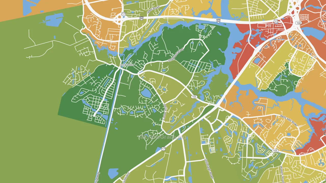 Deep Creek South, Chesapeake, VA Map of Assault Rates