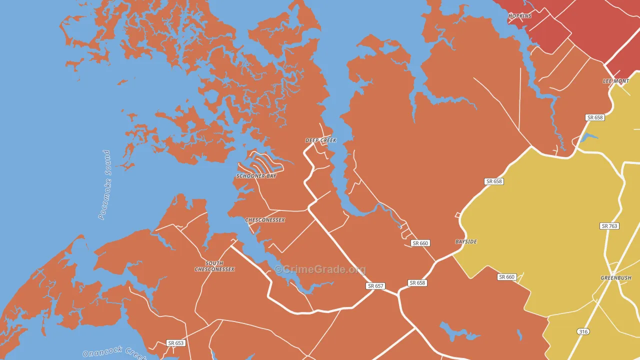Deep Creek, VA Map of Assault Rates