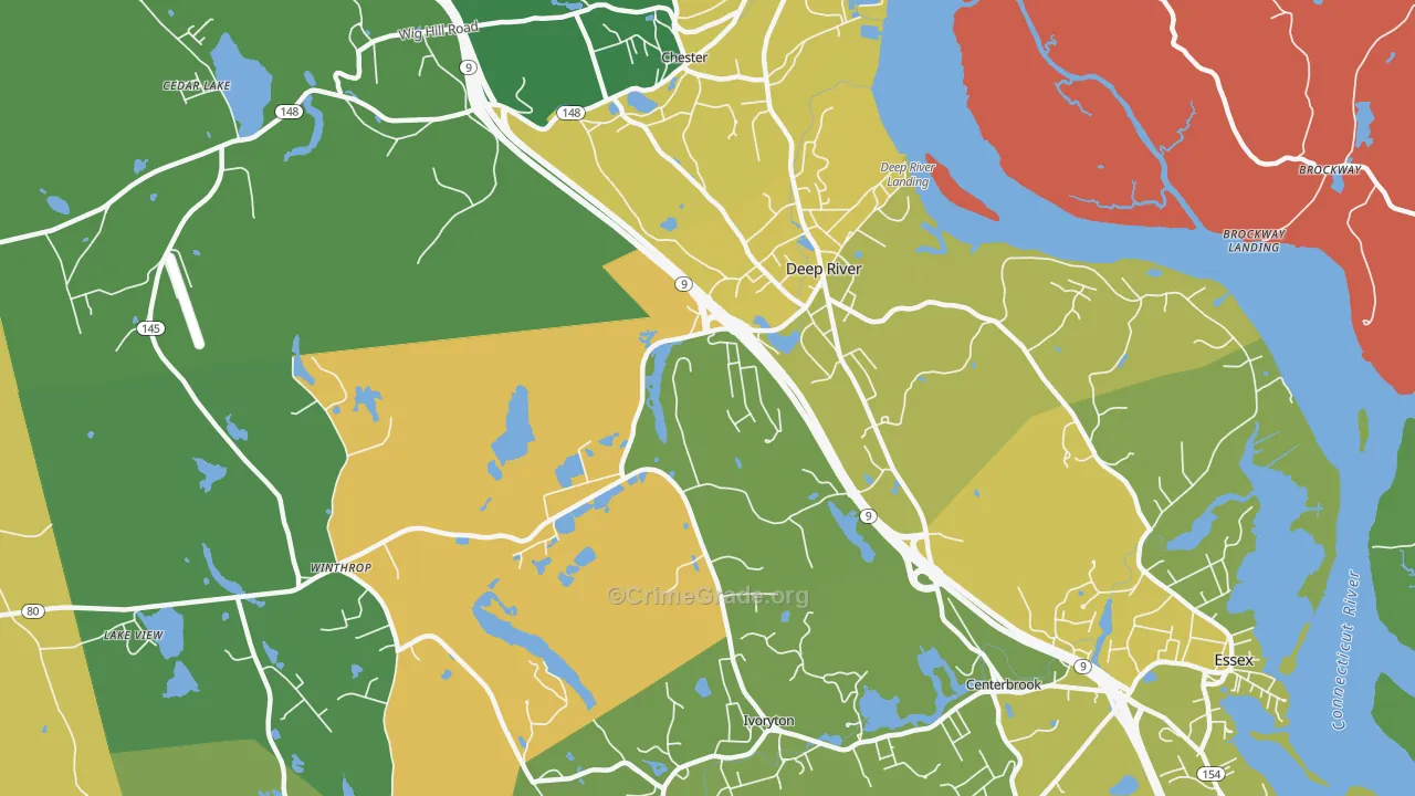 Deep River, CT Map of Assault Rates