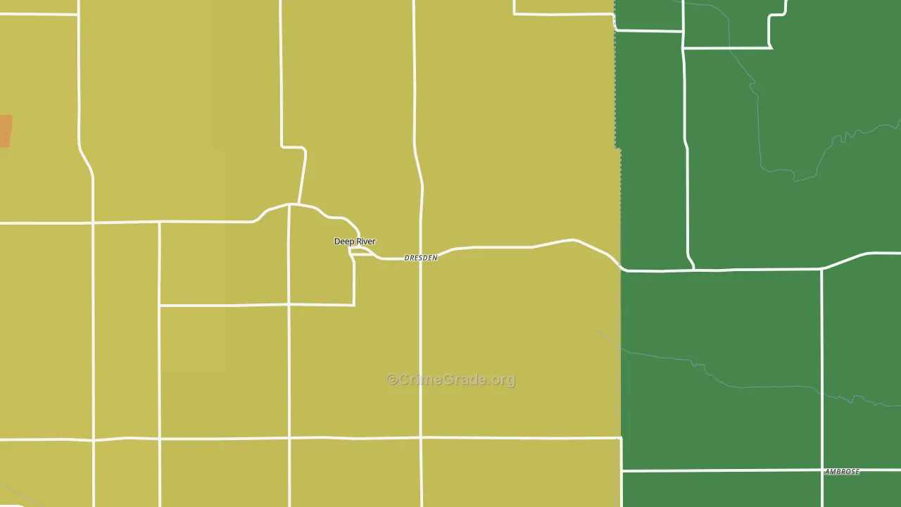 Deep River, IA Map of Assault Rates