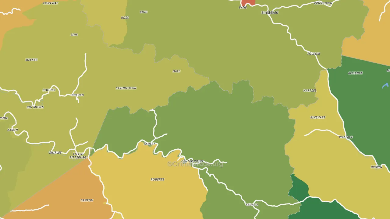 Deep Valley, WV Map of Assault Rates