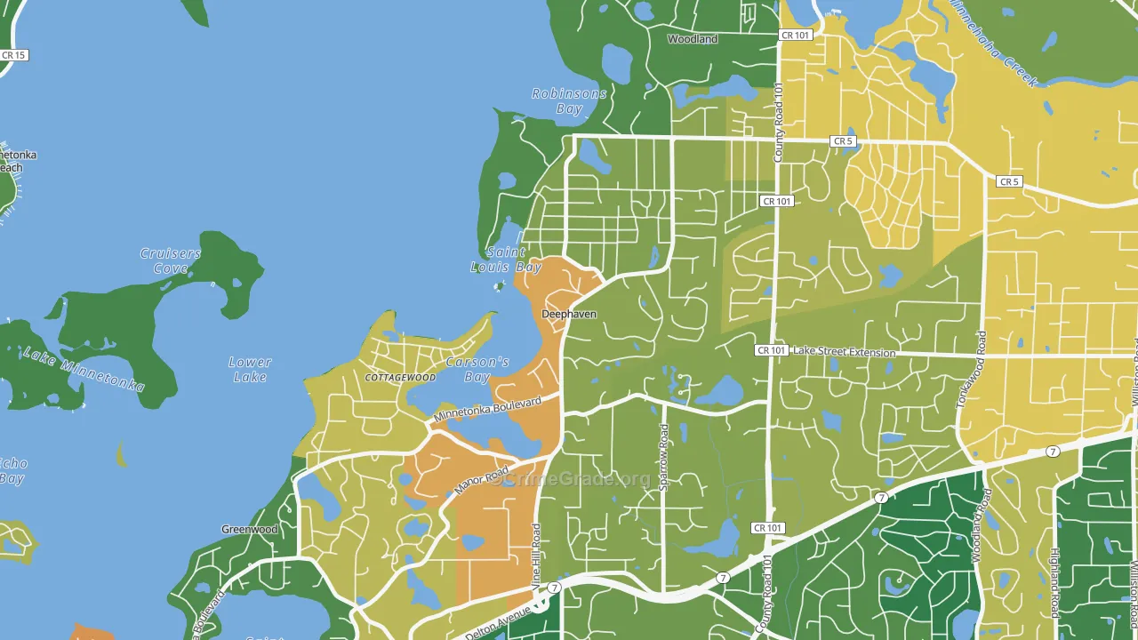 Deephaven, MN Map of Assault Rates