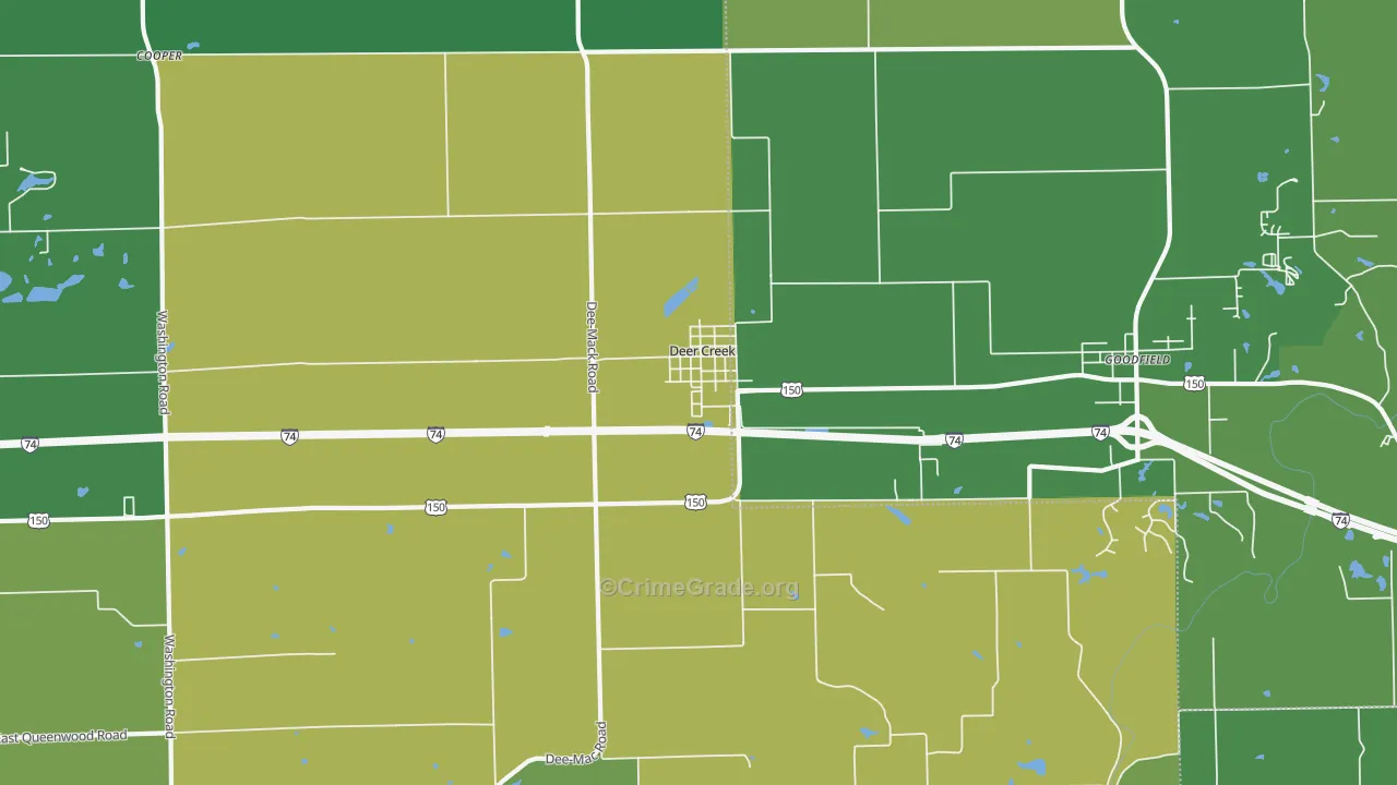 Deer Creek, IL Map of Assault Rates