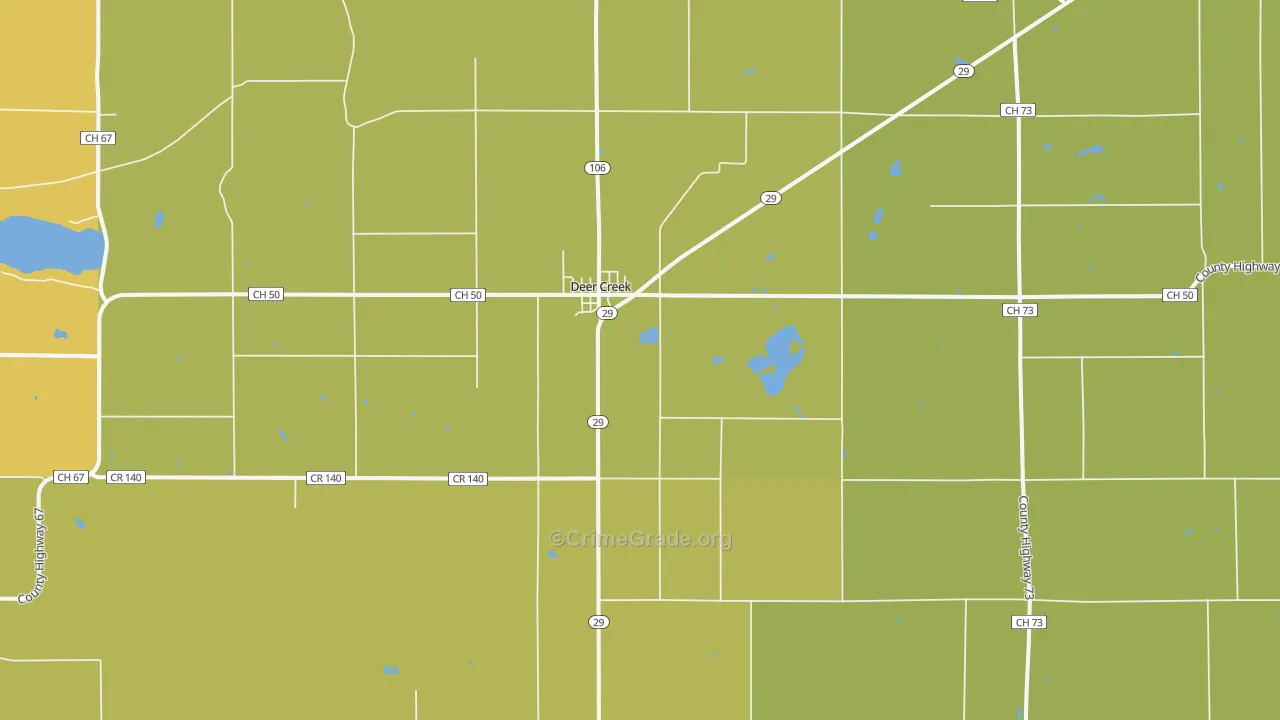 Deer Creek, MN Map of Assault Rates