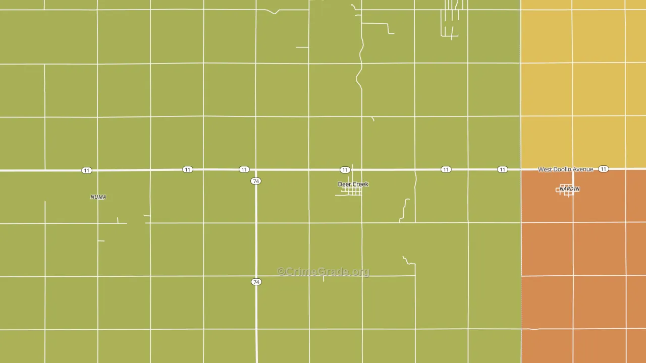 Deer Creek, OK Map of Assault Rates