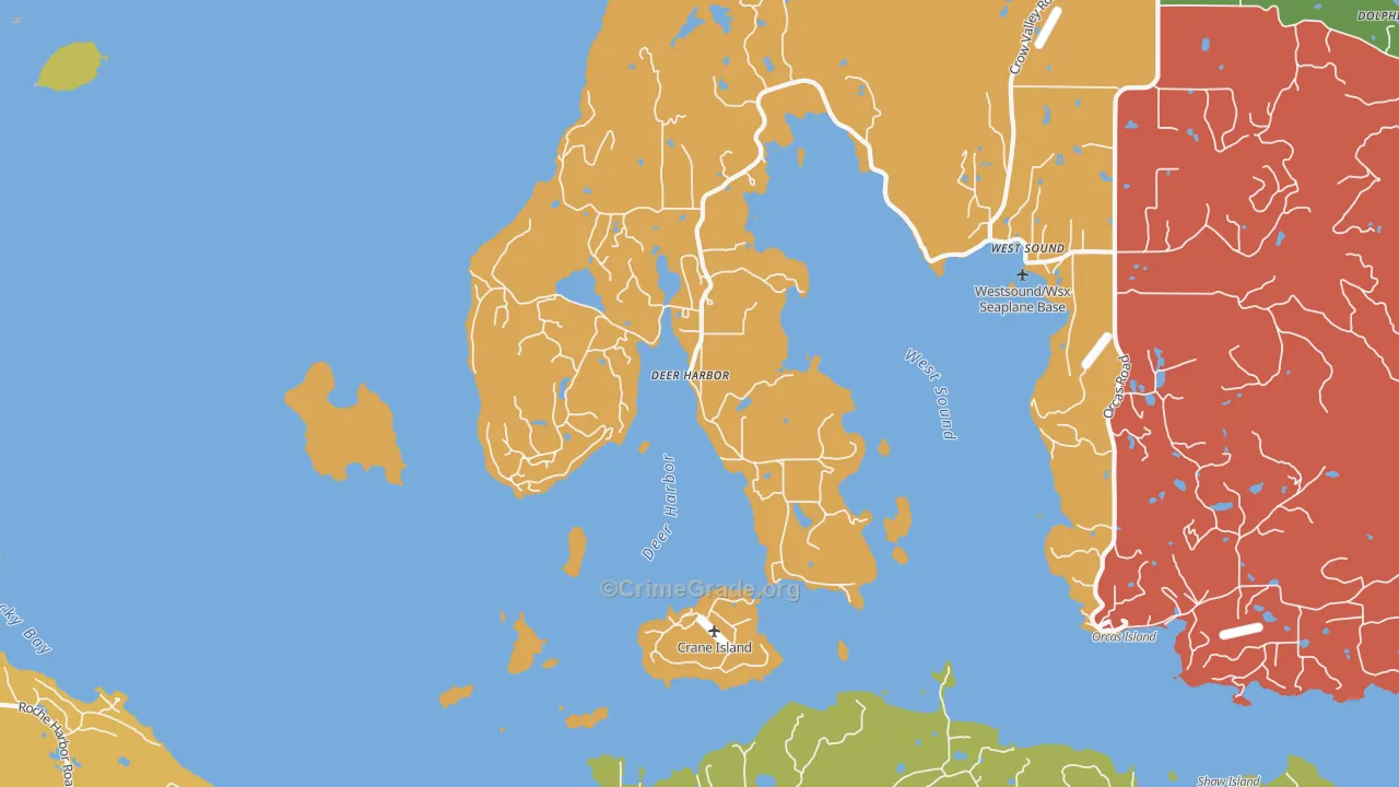 Deer Harbor, WA Map of Assault Rates