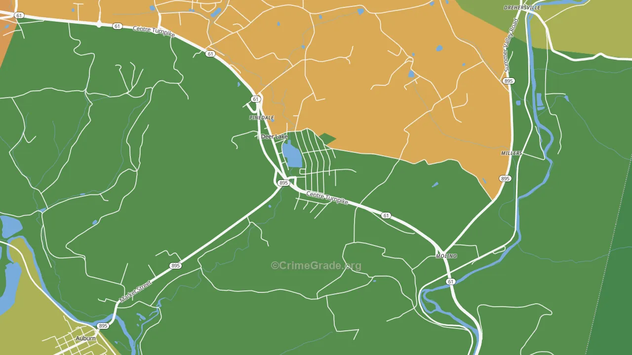Deer Lake, PA Map of Assault Rates