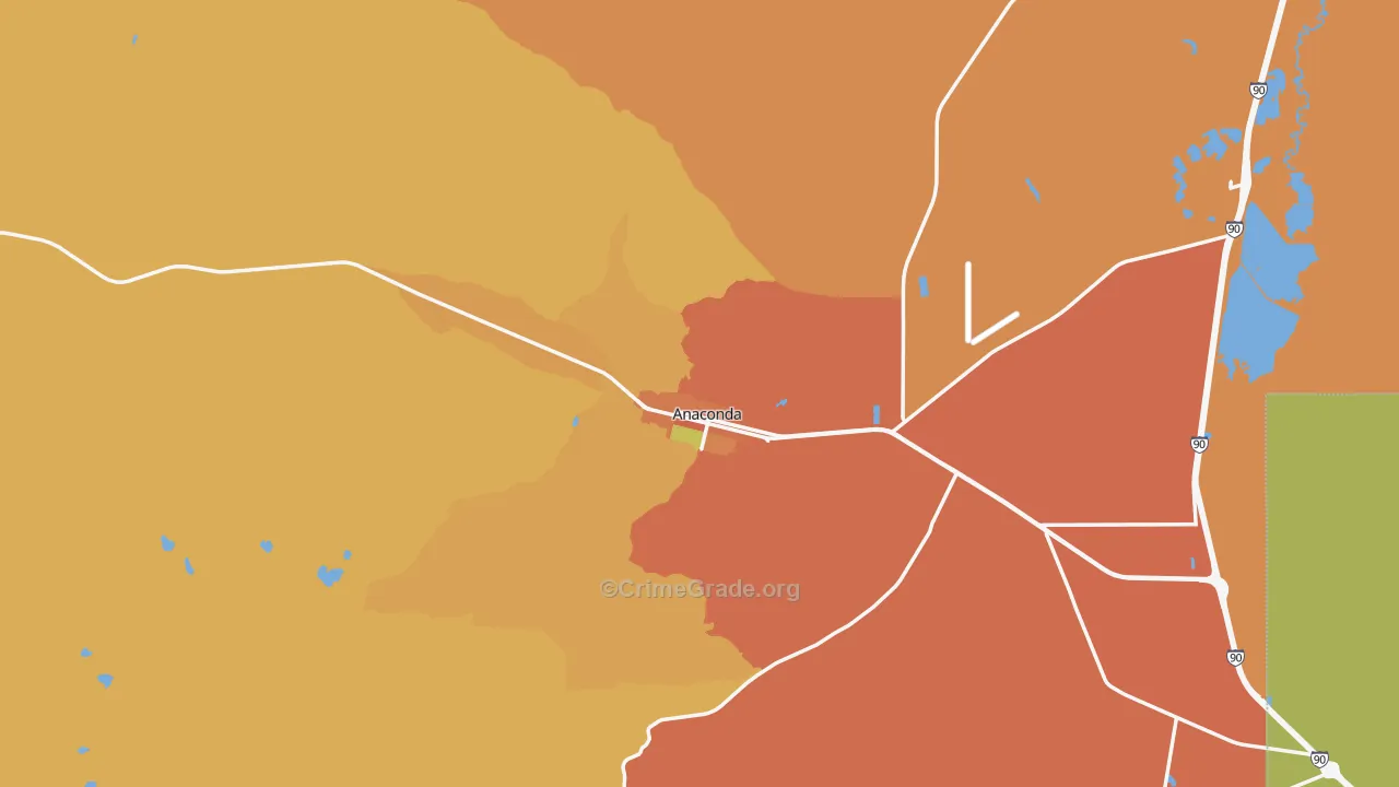 Deer Lodge County, MT Map of Assault Rates