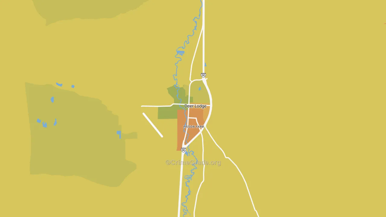 Deer Lodge, MT Map of Assault Rates