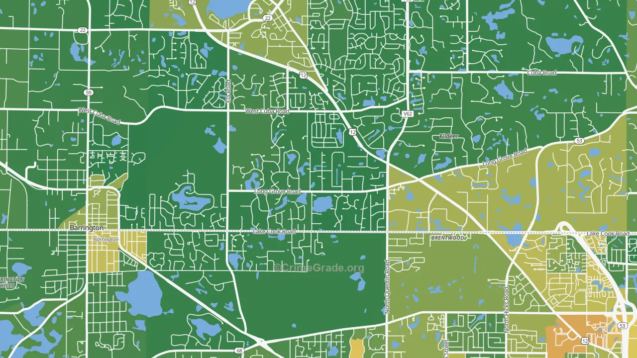 Deer Park, IL Map of Assault Rates