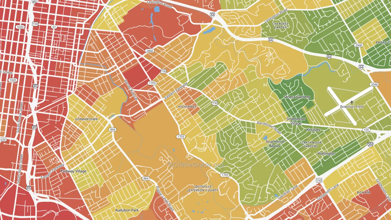 Deer Park, Louisville, KY Map of Assault Rates
