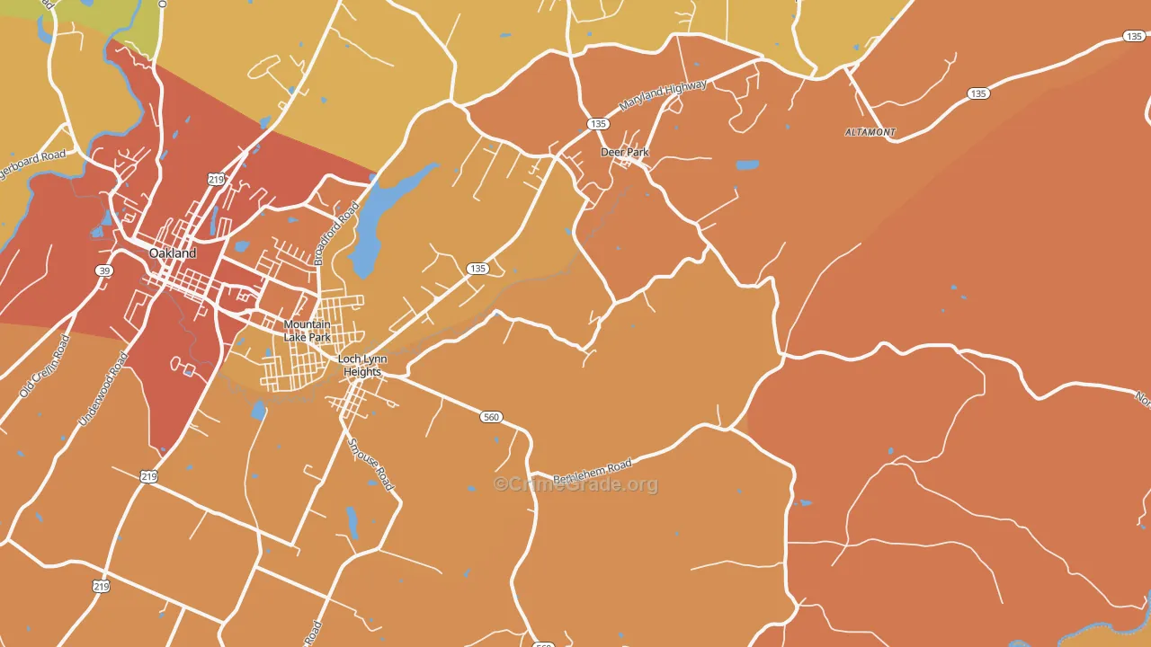 Deer Park, MD Map of Assault Rates
