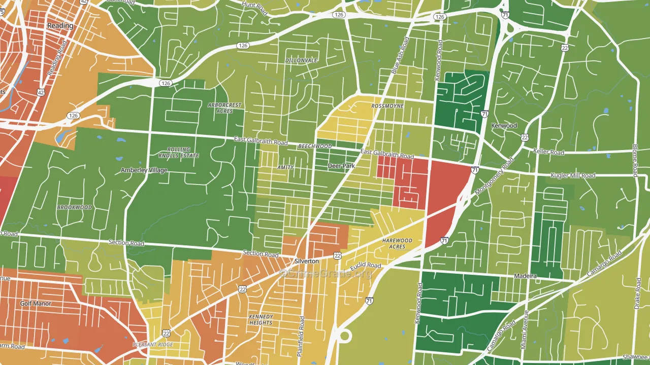 Deer Park, OH Map of Assault Rates