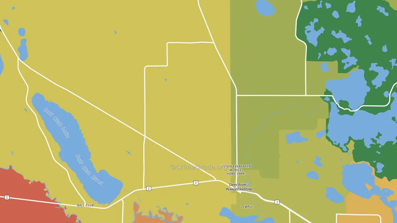Deer River, MN Map of Assault Rates