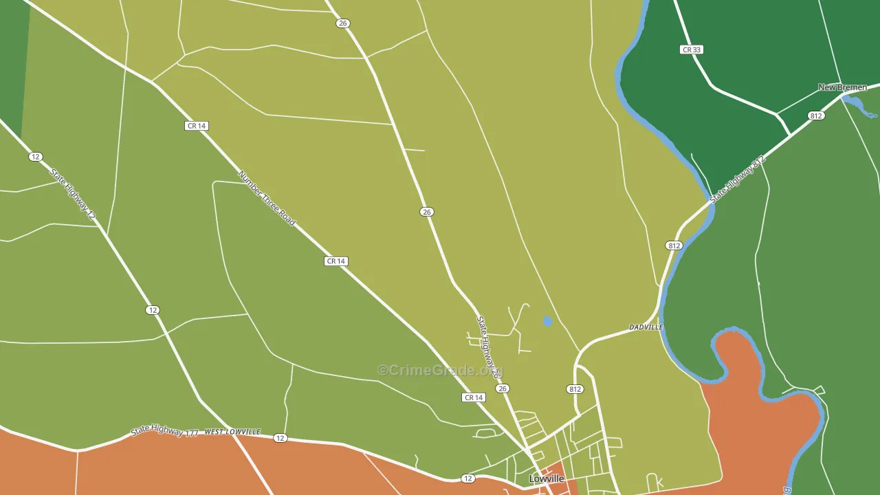 Deer River, NY Map of Assault Rates