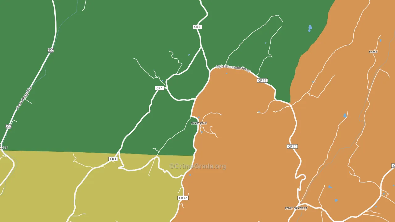 Deer Run, WV Map of Assault Rates