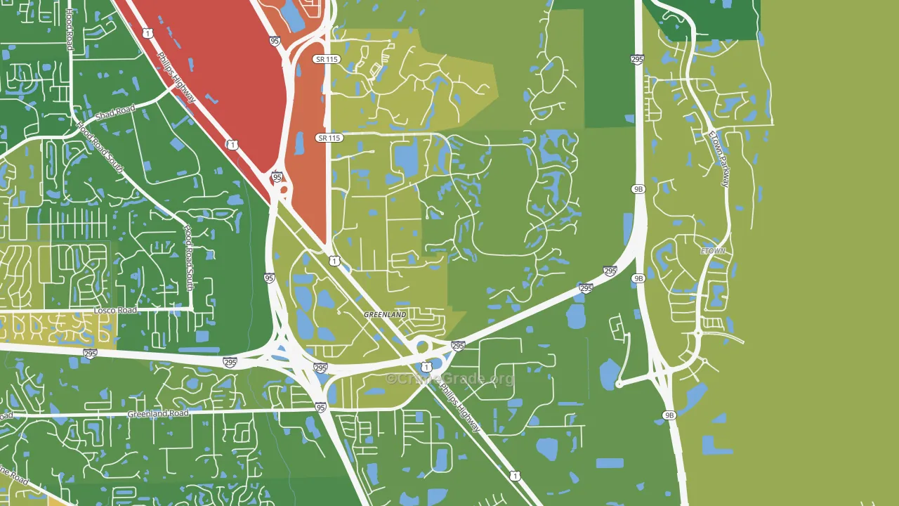 Deercreek, Jacksonville, FL Map of Assault Rates