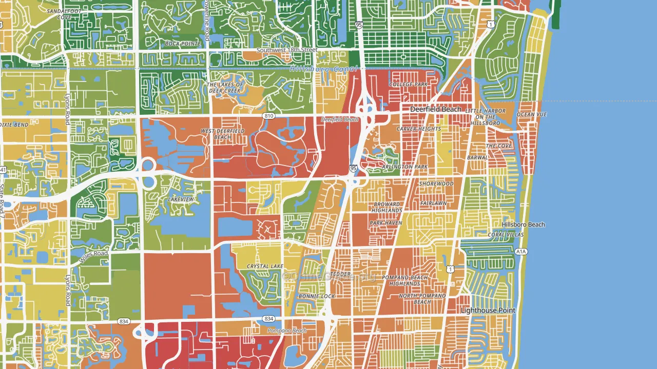 Deerfield Beach, FL Map of Assault Rates