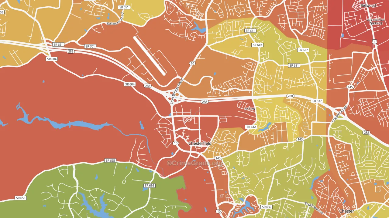 Deerfield Estates, VA Map of Assault Rates