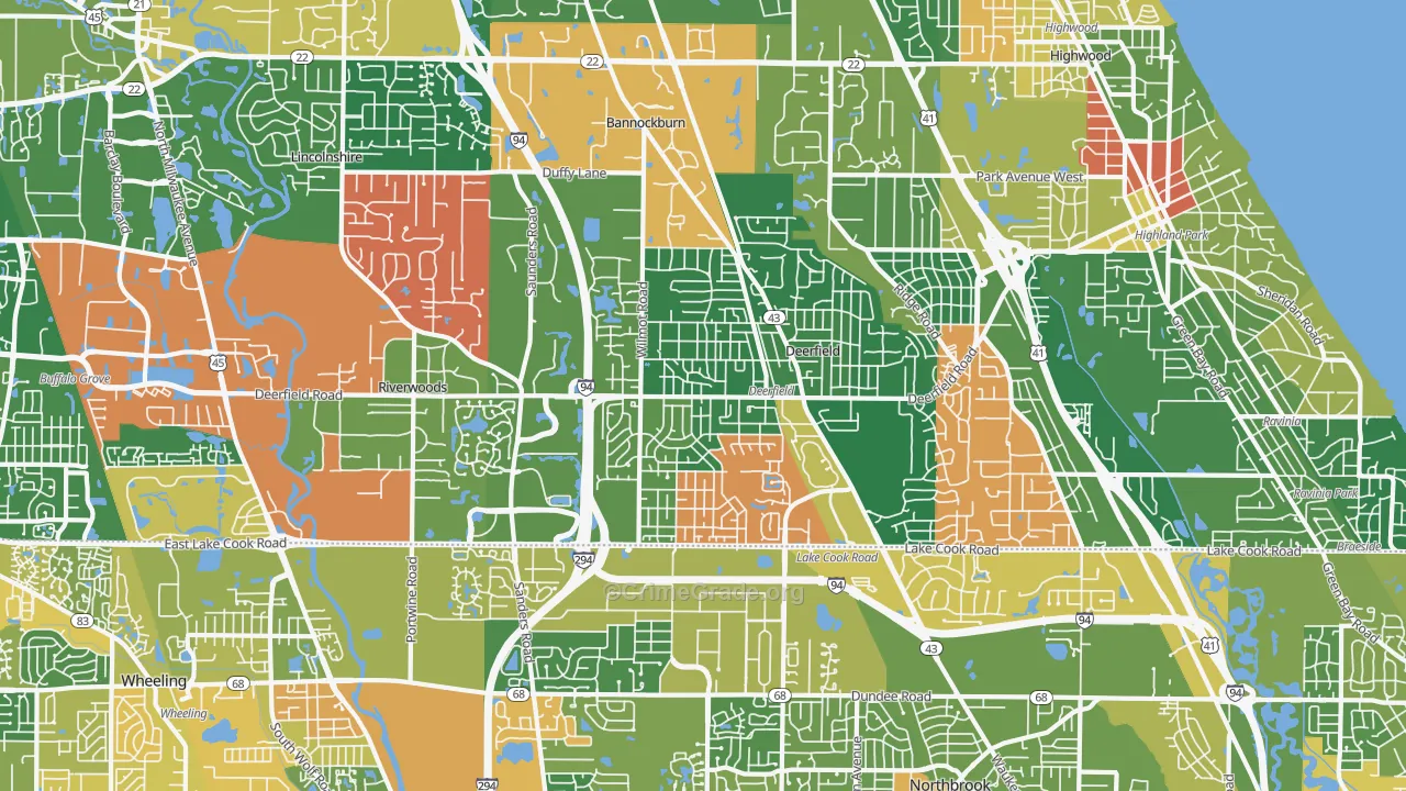 Deerfield, IL Map of Assault Rates